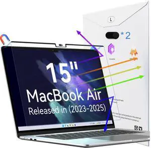 Peslv Magnetic Anti Blue Light Screen Protector for MacBook Air 15 Inch (2023-2025, M2, M3, M4), Removable Glare Filter for 15.3" Mac Laptop Computer