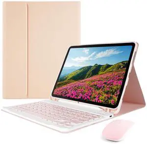 Keyboard Case for iPad Air 11 inch M2 2024/M3 2025/iPad Air 4th/5th 10.9 inch & iPad Pro 11 inch (4th/3rd/2nd/1st ), Built-in Pencil Holder, iPad Tablet Cases with Trackpad and Bluetooth Keyboard
