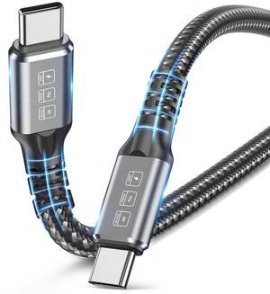 Thunderbolt 4 Cable 6.6FT 240W USB4 Supports 40Gbps High-Speed Data Transfer/8K/Dual 4K Display USB C to C Fast Charging for Thunderbolt 4/3 Monitor/Hub/Docking Stations and More Grey