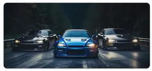 Large Mouse Pad Gaming Mousepad R34 Sports Car Racing JDM Car Cool Big Computer Desk Mat Desk Pad for Keyboard and Mouse Mat Non-Slip Base 40x90cm