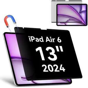 Magnetic Privacy Filter Compatible with iPad Air 6th 13 Inch 2024, Removable Anti Glare Blue Light Privacy Screen Privacy Screen Privacy Screen