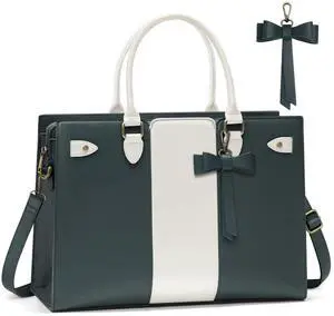 Laptop Bag for Women 15.6 Inch Laptop Tote Bag Waterproof Pu Leather Work Bag Computer Briefcase Office Teacher Handbag