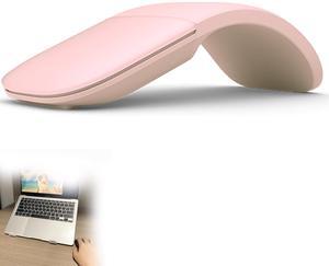 PCTC Arc Touch Mouse,Appliable for Microsoft Surface Arc Mouse Folding Mouse FHD-00001/FHD-00002 Portable Foldable Mouse Silent Folding Arc Mouse for Computer Mac OS Laptop Notebook (Pink)