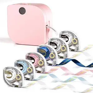 Phomemo Label Maker - Label Maker Machine with Tape, Mini Bluetooth Label Printer Labeler Built-in Cutter with Multiple Template Icon, Small Thermal Transfer Label Printer for Home Office Organization