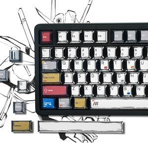 Retro Anime PBT Keycaps-Cherry Key caps, Manga Japanese Theme Keycaps 60 65 75 100 Percent, 5 Side Dye Sublimation 141 Keys Set for Cherry Gateron MX Switches Keyboards, White (Colorful)