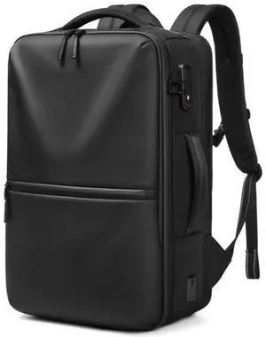 POIXM 70L Vacuum Backpack for Travel with Pump, Expandable Vacuum Seal Compression Airback Backpack with TSA Lock, Charging Port, fit 19" Laptop, Water Waterproof, for Business Trip, College, Camping