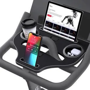 Qsxou Desk Attachment for Peloton Bike (NOT Bike+) Tray Holder for Phone, Cup, Tablet, Ergonomic Platform Tray Accessories for Peloton Spin Bikes
