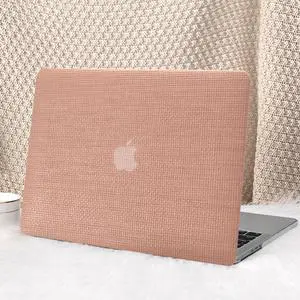 Seorsok Compatible with MacBook Pro 16 inch Case 2024-2021 M4 M3 M2 M1 A3403 A3186 A2991 A2780 A2485 Touch ID,Elegant Leather Plastic Hard Shell Case with Transparent Keyboard Cover,Reddish Woven