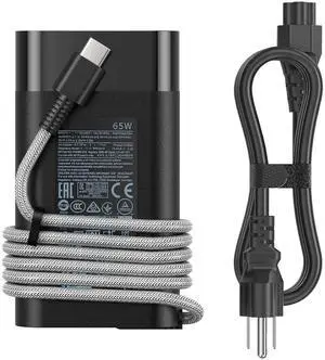 VRAVEK 65W Laptop Charger for HP Envy X360 Elitebook x360 Elite x2 Chromebook X360,20V/3.25A AC Adapter for HP Chromebook Envy ZBook ProBook Type C Travel Fast Charging Laptop Power Cord Slim Tip