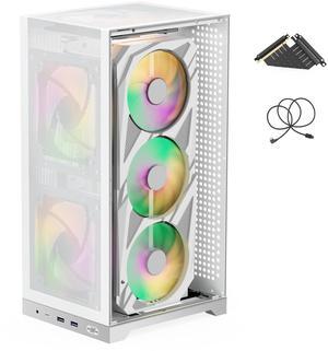 ShinySnake L400 Mesh Ultra-Portable ITX Case - 12.1L High Airflow Compact Design, USB-C/Type-C Front Port, 350mm Vertical GPU, ATX PSU Support, PCIe Riser 4.0 & DP 1.4 Cable Included, White