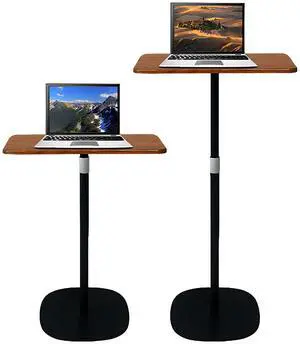 Sonhomay Laptop Floor Stand, Portable Standing Desk 3 Heights Adjustable 18.5"- 47.2" Stylish Movable Ergonomic Workstation Projector Stand for Home Office Classroom Meeting Room Black