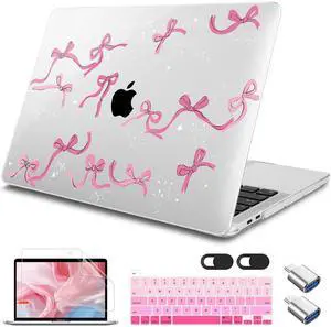 Tuiklol for MacBook Pro 16 inch Case (2020 2019 Release) Model A2141, Hard Shell Case for Keyboard Cover& OTG & Camera Cover with Retina Display and Touch Bar Fits Touch ID,Bowknot