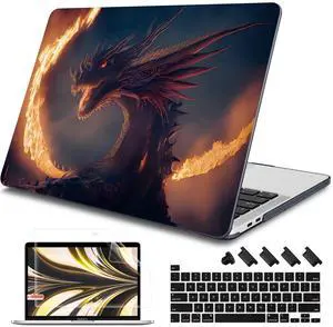 Tuiklol Case for 2022 MacBook Pro 13 Inch M2 Clip, 2021 2020 Release M1 A2338 A2289 A2251, Hard Shell Case for MacBook Pro 13.3" with Touch Bar Fits Touch ID and Retina Display, Fire Dragon