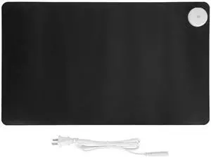 Vikye Heated Mouse Pad, 24 in x 14 in Electric Warm Desk Pad with 3 Temperature Control, Warm Large Mouse Pad for Home School Office (Black) (US Plug)