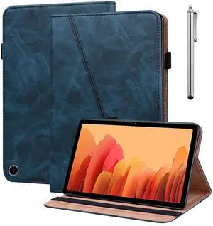 VODEFOX Case for  Kindle Fire Max 11 Case (13th Generation, 2023 Release) 11",PU Leather Folio Stand Stylish Solid Color Stripe Stand Cover with Elastic Band Stylus for Fire Max 11 Tablet - Blue