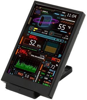 Computer Monitor, 3.5 Inch IPS Dimmable PC Temperature Display with Holder, USB C, Theme Editor, Portable Monitor for CPU, GPU, Data Monitor