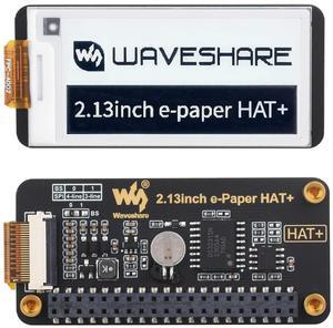2.13inch E-Paper HAT+ for Raspberry Pi 5 4B 3B+ 3B Zero W Zero 2 W Jetson Nano, E-Ink Display 250x122 SPI Interface HAT+ Standard with Pwnagotchi Tutorial Support Partial Refresh