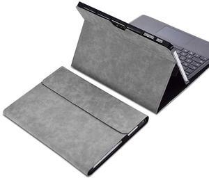 XISICIAO Protective case for Surface Pro 6 / Pro 5 / Pro 4 with Pen Holder, Multiple Angle Polyester Slim Light Shell Cover, Compatible with Type Cover Keyboard. (12.3", Gray)