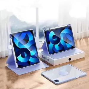 PboyiqiS Vertical Case for iPad 11th Generation 11-inch (A16) 2025/iPad 10th Generation, Magnetic Case with Pencil Holder, It can Hold Keyboard, 360 Rotatable Detachable Smart Cover (Lavender)