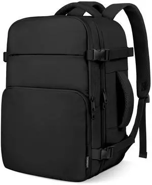 ZOMFELT Travel Backpack for Women Men, Carry on Backpack, TSA 15 inch Laptop Backpack Flight Approved, Personal Item Travel Bag Nurse Bag Casual Daypack for School Weekender Business Trip, Black