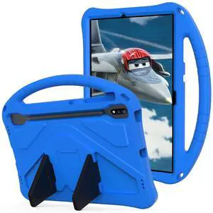 YRH Kids Case for Samsung Galaxy Tab S10 Plus/Tab S9 FE Plus/Tab S9 Plus 12.4 inch, EVA Shockproof Cover with Handle Stand, Blue