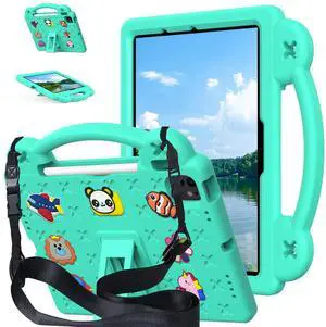 YRH Kids Case for iPad Air 11 inch M3/M2 (2025/2024), for iPad Pro 11 inch (M4) 2024, Kids EVA Shockproof Cover with Strap, for Air 7th/6th Gen Case, Green