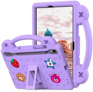 YRH for Galaxy Tab S9 FE/S10 FE Case 10.9-inch, Kids EVA Boys Girls Cover with Stand Handle Dolls for Samsung S9 FE/S10 FE Tablet Case, Purple
