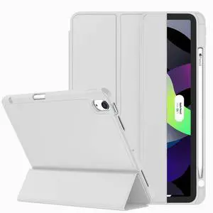 ZryXal iPad Air 11 Inch Case M3 2025 / M2 2024, iPad Air Case 5th Generation/4th Generation 2022/2020 10.9 Inch [Support Touch ID and Auto Wake/Sleep](Light Gray)