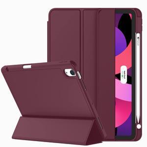 ZryXal iPad Air 11 Inch Case M3 2025 / M2 2024, iPad Air Case 5th Generation/4th Generation 2022/2020 10.9 Inch [Support Touch ID and Auto Wake/Sleep](Wine)