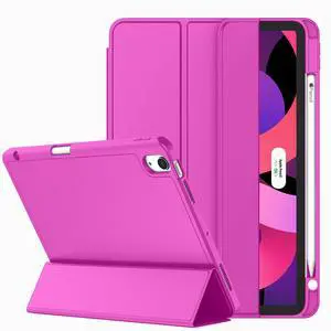 ZryXal iPad Air 11 Inch Case M3 2025 / M2 2024, iPad Air Case 5th Generation/4th Generation 2022/2020 10.9 Inch [Support Touch ID and Auto Wake/Sleep](Deep Pink)