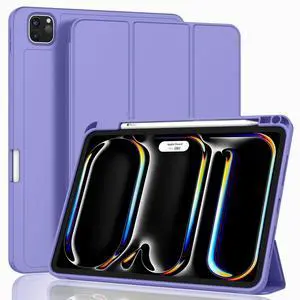 ZryXal 2024 iPad Pro 11 Inch Case M4 (5th Generation) with Pencil Holder, Smart iPad Case [Support Pencil Pro and Pencil (USB-C)], Support Touch ID and Auto Wake/Sleep (Slate Blue)