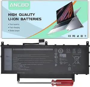 ANCBD N7HT0 Laptop Battery for Dell Latitude 9510 9520 9520 2-in-1 Series N7HT0 N7HTO TVKGH HYMNG 0HYMNG 089GNG 08NFC N2NLL PKW00 0PKW00 YMX3G V5K68 VM71K 2ICP4/60/80-2 7.6V 52Wh/6500mAh/4-Cells