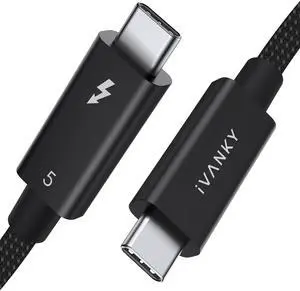 iVANKY | Intel Certified | Thunderbolt 5 Cable 3.3ft, up to 120Gbps Bandwidth and 240W Charging, Premium Braided Thunderbolt Cable 80Gbps, Compatible with Thunderbolt 4/3, USB4, MacBook M4 Pro - 3.3FT