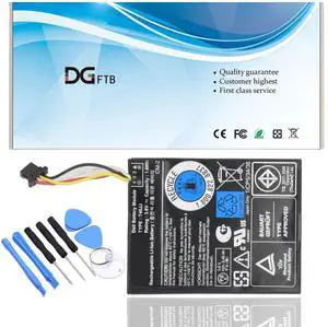 DGTEC T40JJ Laptop Battery Replacement for DELL PERC H710 PERC H810 PowerEdge M620 R820 R320 R520 R620 70K80(3.7V 1.8Wh)