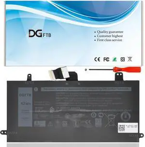 DGTEC J0PGR 4 Cell Laptop Battery for Dell Latitude 12 5285 5290 E5285 E5290 2 in 1 Series T17G T17G001 T17G002 X16TW FTH6F FTG78 1WND8 0J0PGR 0RDYCT RDYCT 0J0PGR JOPGR (7.6V 42Wh/5250mAh)