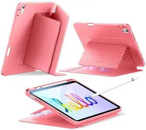 ESR for iPad A16 Case, iPad 11th/10th Generation Case (2025/2022), Vertical Stand Cover, Multi Stand Angles, Ultra-Stable Cover with Pencil Holder, Flip Series, Watermelon Pink