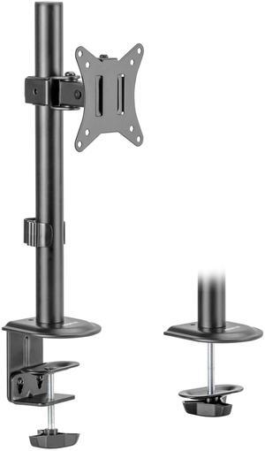 Mount-It! Single Monitor Desk Mount - Computer Screen Stand with Full Motion Adjustability - VESA Monitor Bracket Up to 32" 19.8 lbs - 360deg Rotation, 160deg Swivel, 40deg Tilt - Clamp & Grommet Base