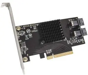 IO CREST U.2 Ports to PCIe 3.0 x8 Bifurcation Riser Controller SFF-8643 to SFF-8639 Cable is Included (SI-PEX40151)