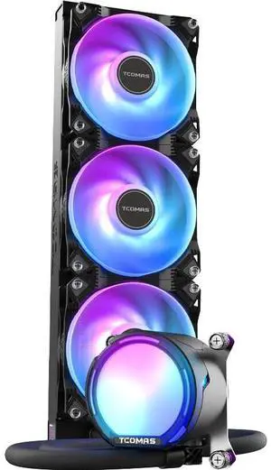 TCOMAS LE100 360mm AIO Liquid CPU Cooler - Low-Noise, High-Performance ARGB Fans with PWM, Compatible with Intel LGA1700 and AMD AM5/AM4