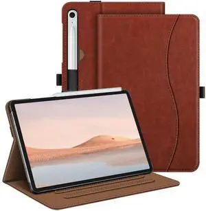 Fintie Case for Samsung Galaxy Tab S10 FE/ S9 FE 5G 10.9 Inch/Tab S9 11 Inch, Multi-Angle Viewing Protective Cover with Pocket, Auto Sleep/Wake, Brown