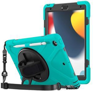 ProCase Rugged Case for iPad 9th/ 8th/ 7th Generation 10.2" (2021/2020/2019), Heavy Duty Shockproof Protective Cover with Strap for iPad 9/8/7 -Teal