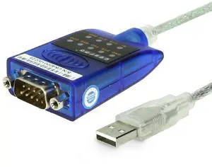 Gearmo USB 2.0 to RS-232 Serial Adapter - 16in. Cable, LED Indicators, FTDI Chip, Plug & Play - Use Legacy Serial Devices with Modern USB Systems