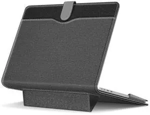 Fintie Sleeve Case for MacBook Air 13.6 A3240 A3113 A2681, Air 13 A2337 A2179 A1932, MacBook Pro 13 A2338 A2251 A2289 A2159 A1989 A1706 A1708 - Folio Book Cover with Stand Feature (Gray/Black)