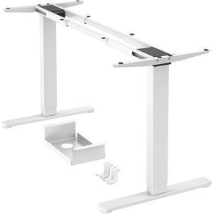 ErGear Dual Motor Standing Desk Frame, Electric Adjustable Legs Compatible Desktop Size 44''-90'', 264 lbs Weight Capacity, 4 Memory Height Settings Stand up Desks Base, White Frame Only