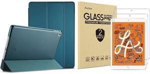 ProCase iPad Mini 4 2015 Teal Slim Hard Shell Case Bundle with 2 Pack iPad Mini 5 2019 / Mini 4 2015 Tempered Glass Screen Protectors