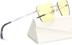 ANYLUV Rimless Blue Light Blocking Glasses Men Women, Lightweight Computer Reading Glasses, Anti Eyestrain Gaming Glasses