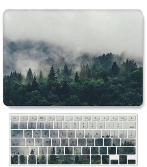 Bandless Case Compatible with MacBook Pro 13 inch 2020 2019 2018 2017 2016 Models:A2338 M1 A2251 A2289 A2159 A1989 A1706 A1708, Plastic Hard Case Protective Cover & Keyboard Cover - Forest