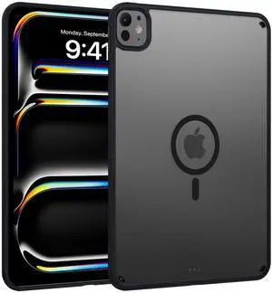 BENTOBEN Magnetic for iPad Pro 11 Inch Case (M5/M4) 2025/2024, Translucent Matte Back Slim Soft TPU Bumper Lightweight Shockproof Protective Women Girls Boys Tablet Case Cover, Black