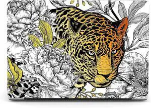 Berkin Arts for MacBook Pro 14 inch Cover A3401 A3185 A3112 A2992 A2918 A2779 A2442 with M4 M3 M2 M1 Chip(2021-2024 Release) Keyboard Cover & Screen Protector Maximalism Leopard and Peony Fusion