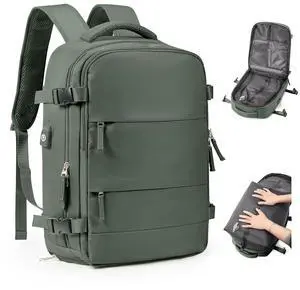 bergsalz Vacuum Backpack Travel Laptop Backpacks For Women Men Carry On Backpack With Vacuum Compression Bags Seal Packing Personal Item Travel Bag Airback Backpacks Without Pump Olive Green